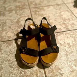 Soda Platform Sandals with Velcro Straps